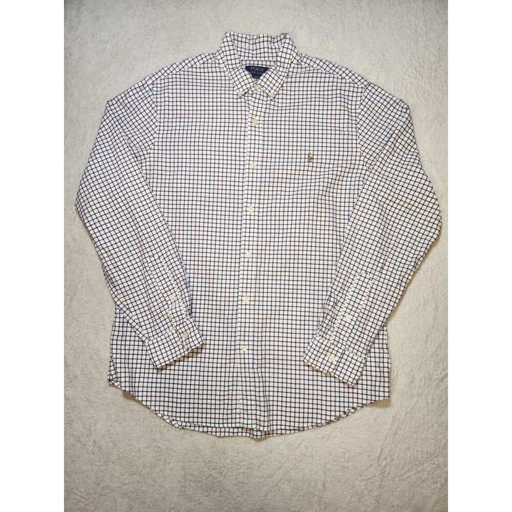 Polo Ralph Lauren Men's XL Slim Fit Button Down Shirt Check 100% Cotton